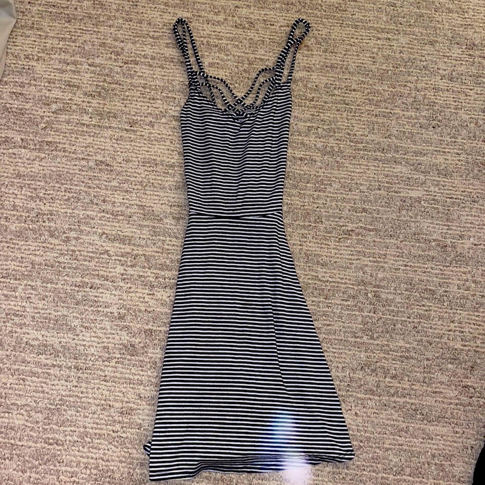 Hollister black and white striped size small dress.